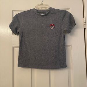 Nintendo Gray Short Sleeve Tee Casual Cotton Blend